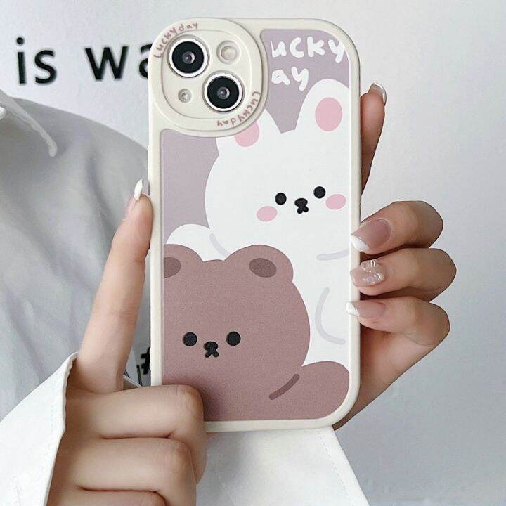 เคส-iphone-14-13-12-11-pro-max-x-xs-xr-max-8-7-6-6s-plus-se-2020-protect-big-camera-rabbit-bear-soft-case