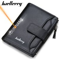 ZZOOI 2022 Baellerry Men Wallets Fashion Short Desigh Zipper Card Holder Men Leather Purse Solid Coin Pocket High Quality Male Purse