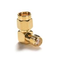 SMA Male To SMA Female Jack RF Adapter Connector Plug 90 Degree Right Angle Gold