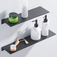 Bathroom Shelf Including Sticker Aluminum Alloy Corner Shelves No-drill Wall Mount Punch Free Shower Storage Rack Organizer Bathroom Counter Storage