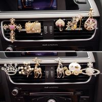 New Diamond Flower Deer Crown Cross Car Styling Air Freshener Perfume For Car Air Condition Vent Smell Toys Car Accrssories