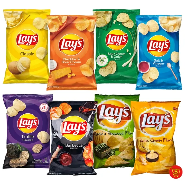 Lay's Potato Chips (Classic Sour Cream BBQ Cheddar Truffle SaltVinegar ...