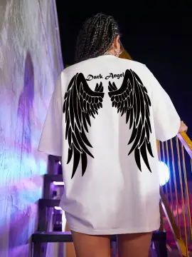 T shirt with angel wings best sale on back