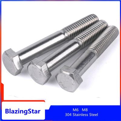 M6 M8 304 Stainless Steel Medium Tooth Lengthened DIN931 Hexagon Head Tapping Screw Half Thread Hexagon Head Bolt Nails Screws Fasteners