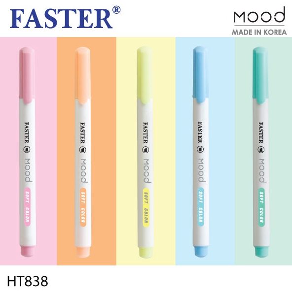 ปากกาไฮไลท์-faster-mood-หมึกแห้งไว-กลิ่นไม่ฉุน