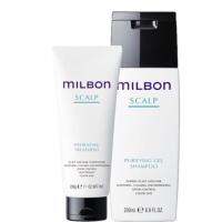 Milbon Scalp Purifying Gel Shampoo/Hydrating Treatment  แชมพูและทรีทเม้นท์ สำหรับหนังศีรษะ มัน คัน มีรังแค