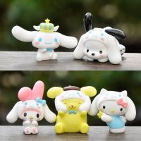 LOUVIA พีวีซีมินิ Cinnamoroll เครื่องประดับอุปกรณ์โต๊ะทำงาน Pachacco ตัวละครการ์ตูน Q-Version ตุ๊กตา Kt ของเล่นภาพอนิเมะ Kuromi ตุ๊กตาพีวีซี