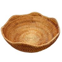 Rattan Storage Basket Household Fruit Plate Living Room Sundries Basket Creative Desktop Coffee Table Storage Box