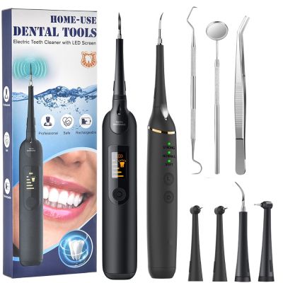 【CW】❃✈  Electric Scaler Toothbrush Set Stains Calculus Remover Cleaner Teeth Whitening Oral Irrigation Tools