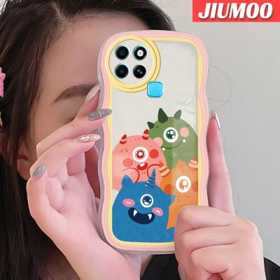 JIUMOO เคสสำหรับ Infinix Smart 6 Plus Smart 6 Plus Smart 7เคสการ์ตูนน้อยน่ารักมอนสเตอร์ดีไซน์ใหม่แฟชั่นลายคลื่นเคสซิลิโคนนิ่มเคสโทรศัพท์แบบใสเคสโปร่งใสกันกระแทกป้องกันเลนส์กล้อง