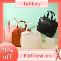 INFILARY Tas Kosmetik อเนกประสงค์ความจุขนาดใหญ่กันน้ำเครื่องมือที่จัดเก็บหนัง PU ของขวัญพร้อมที่จับสำหรับผู้หญิง