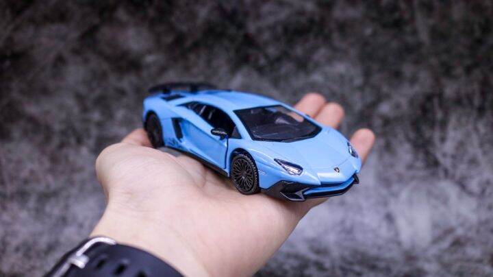 MÔ HÌNH XE LAMBORGHINI AVENTADOR LP750-4 SV COUPE BLUE 1:36 SCALE MODEL  7664 