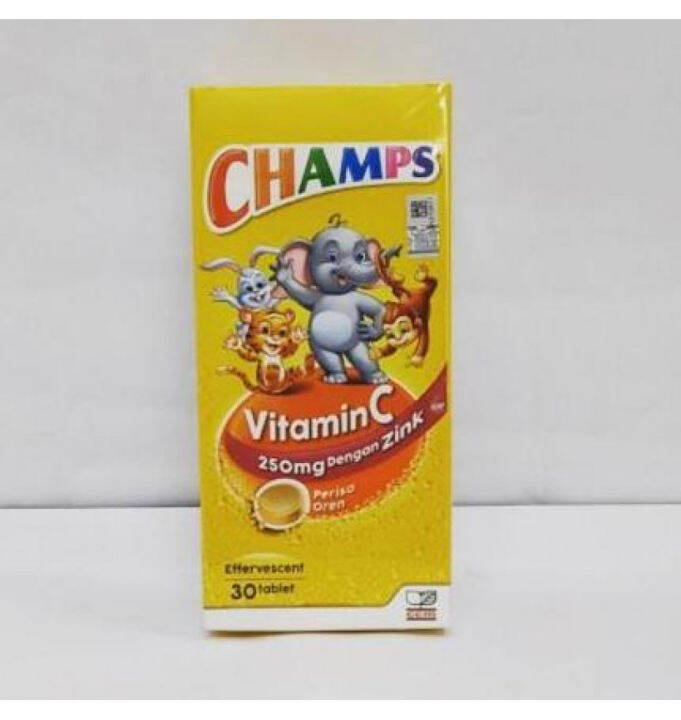 CHAMPS VITAMIN C 250MG PLUS ZINC 30'S | Lazada