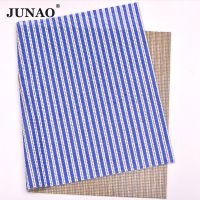 JUNAO 24x40cm Glitter Blue and Clear Color Adhesive Rhinestone Mesh Glass Applique Trim Crystal Fabric Strass Ribbon For Crafts