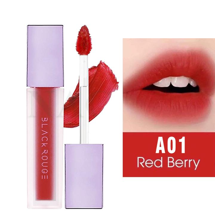 Son Kem Lì mềm môi Black Rouge Air Fit Velvet Tint Hàn Quốc Version 2  (A01: Red Berry)