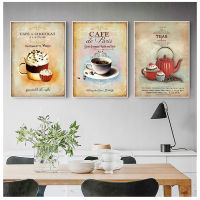 Nordic Poster Vintage Minimalist Coffee Dessert Canvas painting Abstract Home Decoration Kitchen Wall Pictures No Frame