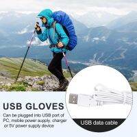 USB Electric Heated Gloves 2-Side Heating Convertible Fingerless Glove Mittens Waterproof Cycling Skiing Gloves