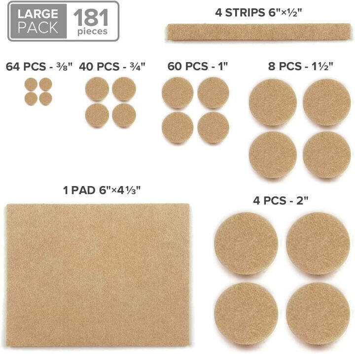 felt-furniture-pads-x-protector-181-pcs-premium-furniture-pads-felt-pads-furniture-feet-best-wood-floor-protectors-protect-your-hardwood-amp-laminate-flooring-181-pcs-beige