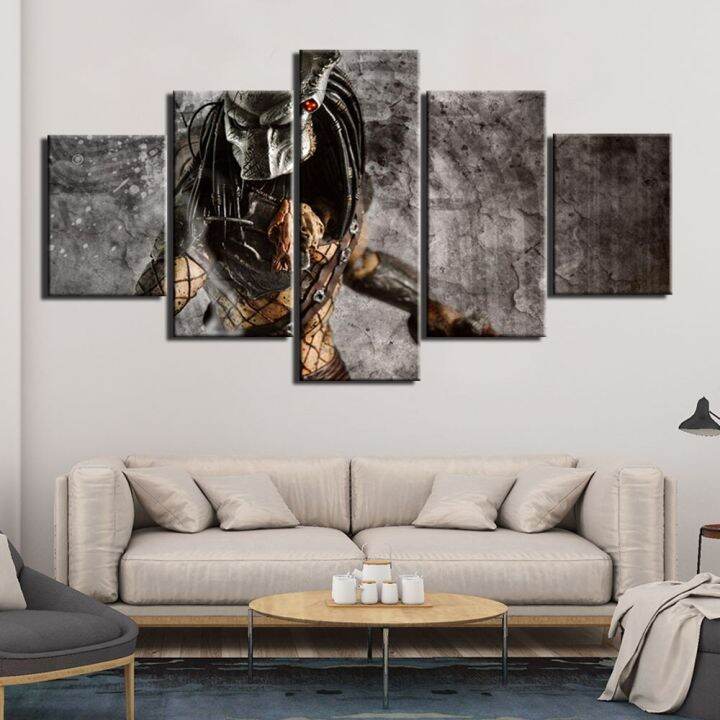 zhangyanhui2-alien-vs-predator-รูปภาพสำหรับห้องนอนตกแต่งบ้านงานศิลปะกรอบการพิมพ์ผ้าใบ-wall-art-5แผงโปสเตอร์ภาพวาด5ชิ้น