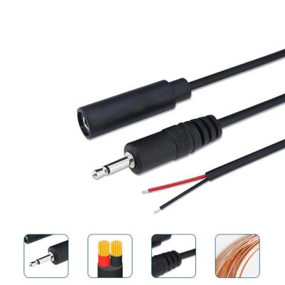 ；【‘； 5Pcs 2Pin 2.5Mm 3.5Mm Mono Audio Male Female Connector Cable 2 Wire Plug Extension Wire DIY Repairs Cable Charger 25Cm