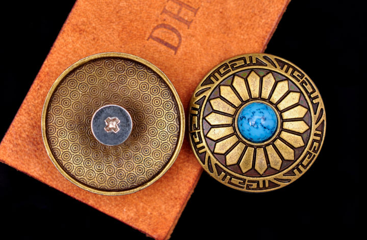 10pcs-1-ทองเหลือง-theast-tribal-sun-ดอกไม้-turquoise-concho-สำหรับ-leathercraft-กระเป๋าสตางค์เข็มขัดอาน-headstall-bridle-decor