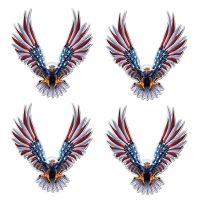 4X Car Decal Flying Hawk Auto Truck USA Eagle PET Flag Sticker Hood Decals