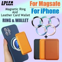 For Magsafe Magnetic Metal Ring And Leather Card Wallet For iPhone 13 Pro Max Case 12 Mini 11 Pro XR XS Max Phone Accessories