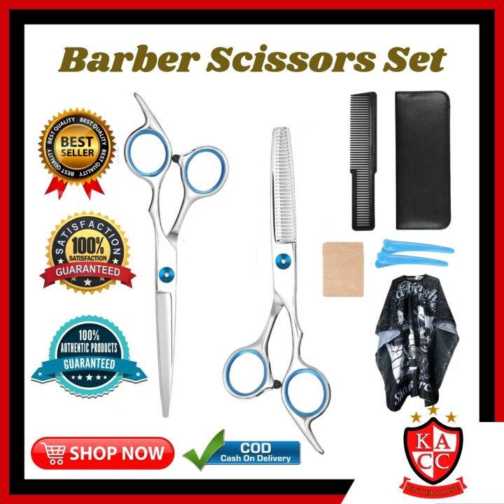 [KACC] Barber Scissors Set Thinning Scissors For Hair Cut Scissors Heavy Duty Scissors