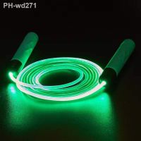 Adjustable Glowing Jump Ropes Speed Skipping Rope with LED Light Up for Kids Girls Boys Beginners Students Men Women