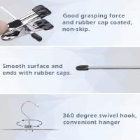 28.5*10cm Stainless Steel Nano-dipped Iron Trousers Clip Type Hanging Clip Clothes Retractable Hanger Non-slip Distance Rack Trousers V2Q7