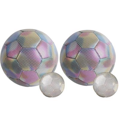 Reflective Soccer Holographic Effect Soccer Ball PU Leather Football Training Tool for Adolescents Adults and Football Lovers realistic