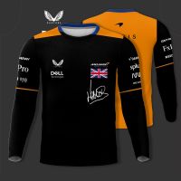 Summer new 3D printing F1 mclelen long sleeve formula one team Lando Norris racing mens and womens fashion o-neck childrens long sleeve top