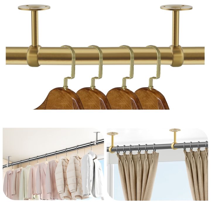 sayayo-ceiling-mount-bracket-curtain-rod-bracket-stainless-steel-supports-flange-25-32mm-for-ceiling-wardrobe-bracket
