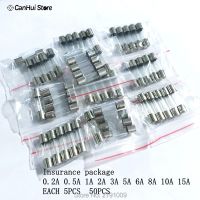 【YF】 50PCS/LOT 10 Kinds 5x20mm Fast Glass Fuse Kit In Package 0.2A 0.5A 1A 2A 3A 5A 6A 8A 10A 15A /250V 5x20 Insurance Tube