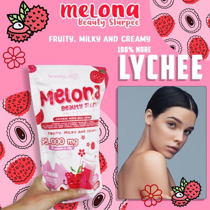 Lychee MELONA BEAUTY SLURPEE Fruity Milky Creamy Beautie Factory