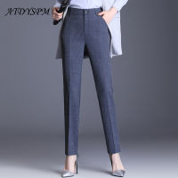 Plus Size High Waist Womens Pants Black Work Wear Office Elegant Straight Pants Female High Quality Gray Casual Pants Trousers