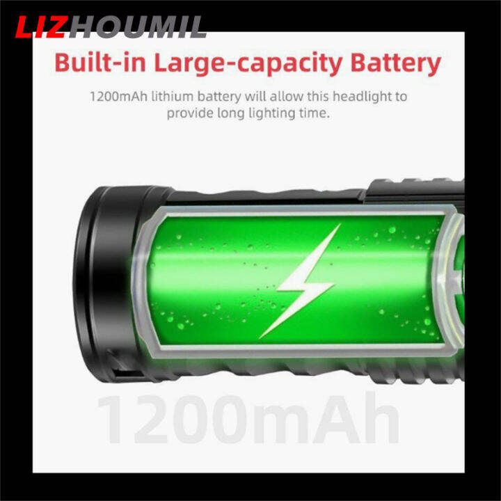 lizhoumil-ไฟฉายกล-led-100000lm-สุดสว่าง-ipx4กันน้ำ1200mah-แบตเตอรี่ไฟหน้ายูเอสบีแบบชาร์จและแบบพกพาได้