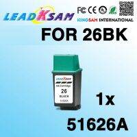 1x Leadksam ตลับหมึกสีดำเข้ากันได้กับ26 26xl ใช้ได้กับ Hp26 Deskjet บวก400 420c 500 500c 510 520