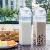 500ml Transparent Milk Water Bottle Drinkware Shaker Sports Square Milk Water Juice Bottle for Outdoor Climbing Camping Travel