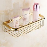 ❐ 30cm Gold Brass Bathroom Shower Basket Storage Wall mount Soap / Sponge Shower Storage Basket Bathroom Shelf Shampoo Holder