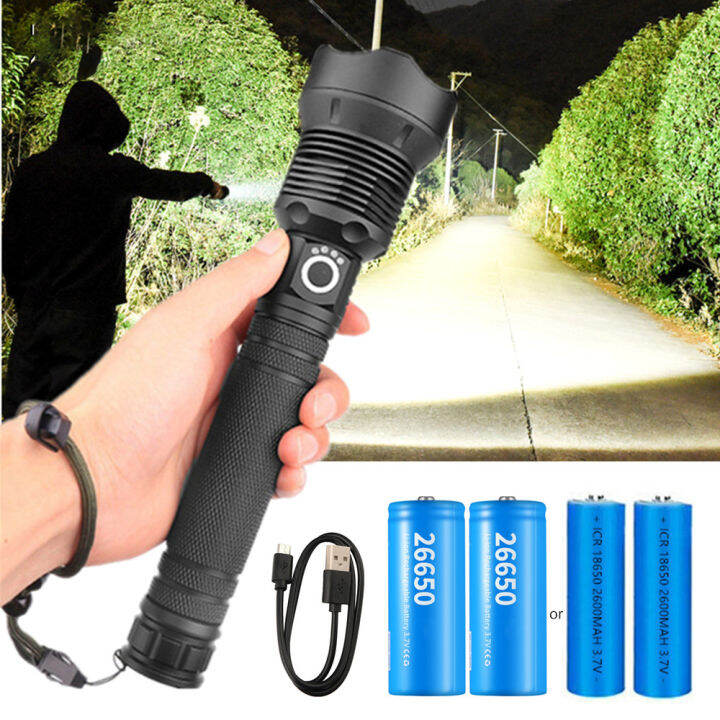 【Philippines Stock】XHP90 USB Powerful Flashlight Torch Super Bright