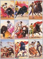 สเปน Matador Fighting With Bull ภาพวาดผ้าใบโปสเตอร์และพิมพ์ภาพผนังศิลปะสำหรับห้องนั่งเล่นตกแต่งบ้าน Cuadros ใหม่