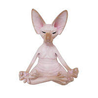 【 Newest】cat Figurines พระพุทธรูปทำสมาธิรูปปั้นสัตว์แมวศิลปะประติมากรรมตกแต่งบ้าน