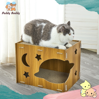 ✿ Peddy ✿ ที่ลับเล็บแมว ของเล่นแมว ฝนเล็บแมว ลับเล็บแมว บ้านแมว กล่องไม้ 4 เหลี่ยม ราคาถูก Cat Scratch Board พร้อมส่ง