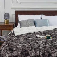 Thicken Plush Blankets Double Layer Home Warmer Bedding Blankets Cashmere Thick Sofa Blankets Fleece Bedspread for Bed