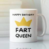 Funny Happy Birthday Gift Coffee Mug - Fart Queen - Perfect Present For Girl