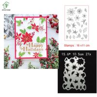 2021 New DIY Christmas Leaf Flower Metal Cutting Dies Clear Stamps Scrapbooking Card Album Embossing Decor Craft Supplies