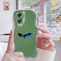 Jjlingji เคสสำหรับ OPPO A17เคส A17K แฟชั่นลายค้างคาวเนื้อครีมเคสมือถือกันกระแทกแบบใสนิ่มเคสโปร่งใสลายกล้องถ่ายรูปซิลิกาเจลที่คลุมป้องกัน