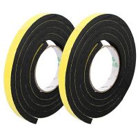 15mm x 10mm Single Side Self Adhesive Shockproof Sponge Foam Tape 2M Length 2Pcs Adhesives Tape