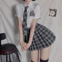 Women y Lingerie School Uniform Temptation Student Cosplay Costume Top Skirt Suit